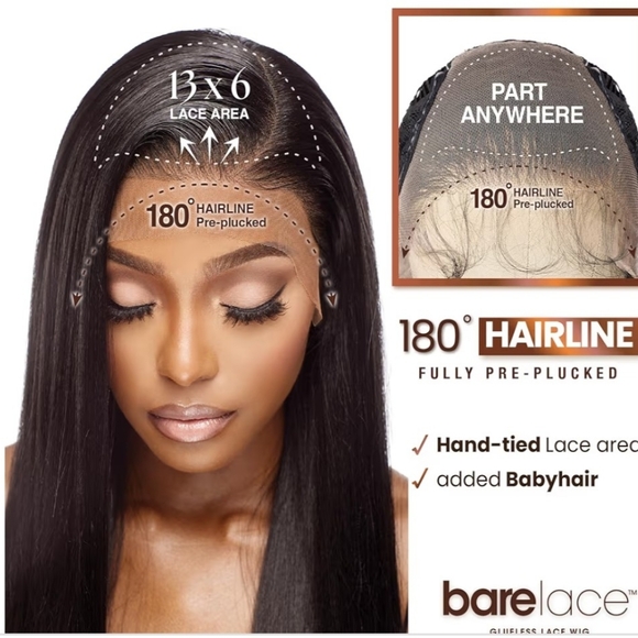 Sensationnel Bare Lace 13x6 Glueless Pre-plucked Dark Brown Long Wavy Wig - Picture 3 of 14